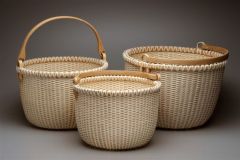 Nesting Swing Handled Black Ash Baskets