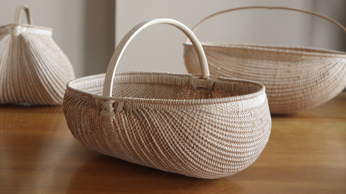 Ribbed White oak baskets by Aaron Yakim