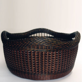 Black and Brown Zig-Zag Weave Basket by Peeta Tinay